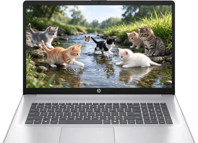 Main image of HP 17 Laptop, Intel Core i7-1355U 10-Core Processor, Intel Iris Xe Graphics, 17.3" FHD Display, Wi-Fi 6, Number Pad, HDMI, USB-C, 64GB RAM 512GB SSD, Windows 11 Pro