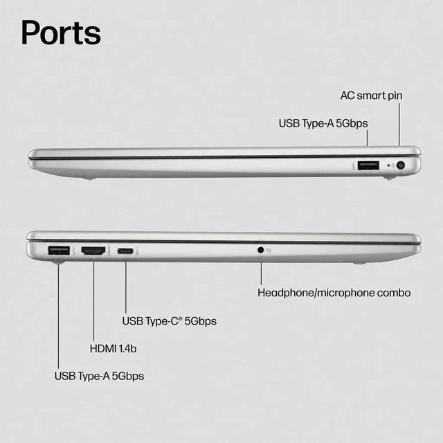 Alt view image 2 of 5 - HP 15 Laptop, 15.6" FHD Touchscreen, AMD Ryzen 5 7530U 6 Cores Processor, AMD Radeon Graphics, WiFi 6, Bluetooth 5.4, Numeric Keypad, 64GB DDR4 4TB PCIe SSD, Windows 11 Pro