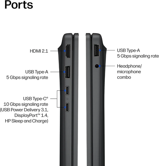 Alt view image 3 of 6 - HP OmniBook 3 16 Laptop, Backlit KB, Snapdragon X X1-26-100 8 Cores Processor, 16" WUXGA Display, Qualcomm Adreno, Wi-Fi 6E, Bluetooth 5.3, 16GB DDR5 512GB PCIe SSD, Windows 11 Home