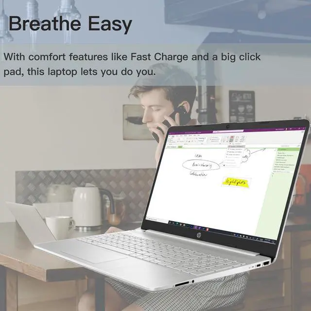 Alt view image 4 of 4 - HP 15 Laptop, 15.6" HD Touchscreen, Intel Core i3-1215U 6 cores Processor, Intel UHD graphics, 8GB DDR4  1TB PCIe SSD, WiFi, Bluetooth, HDMI, USB-A&C, Windows 11