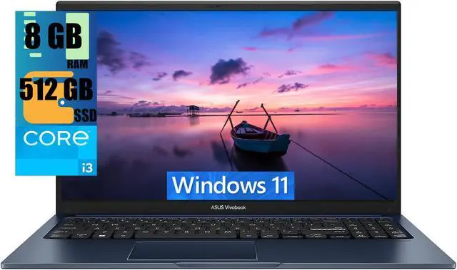Main image of ASUS Vivobook 17 Laptop, 17.3" FHD (1920 x 1080) Display, Intel Core i3-1215U 6 cores Processor,  Intel UHD Graphics, 8GB DDR4  512GB PCIe SSD, HDMI, Webcam, Wi-Fi, Windows 11