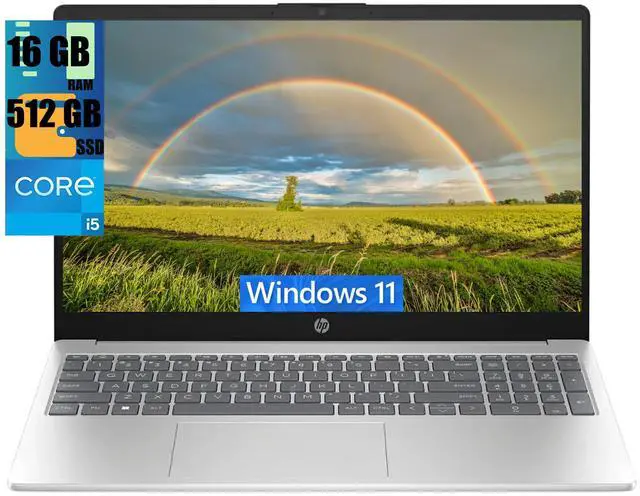 Main image of HP 15 Laptop, 15.6" HD Touchscreen, Intel Core i5-1235U 10 cores Processor, Intel Iris Xe Graphics, 16GB DDR4  512GB PCIe SSD, Wi-Fi 6E and Bluetooth 5.3, Windows 11