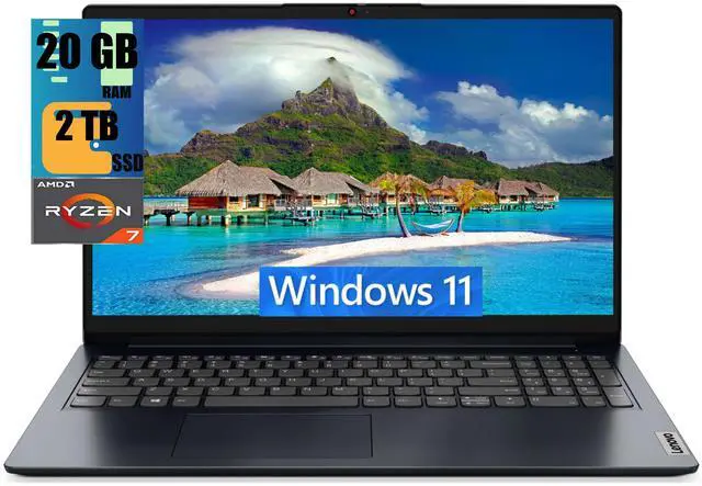Main image of Lenovo Ideapad 3 14 Laptop, 14" FHD (1920 x 1080) Display, AMD Ryzen 7 5700U 4 Cores Processor, AMD Radeon Graphics, 20GB DDR4  2TB PCIe SSD, Fingerprint Reader, Backlit Keyboard, Windows 11