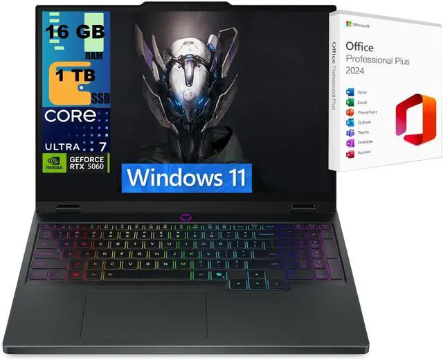 Main image of Lenovo Legion 5 15 Gaming Laptop, 15.1" WQXGA 165Hz, Intel Ultra 7 255HX 20 cores Processor, NVIDIA GeForce RTX 5060 GDDR7 8 GB, 16GB DDR5  1TB PCIe SSD, Thunderbolt 4, Windows 11