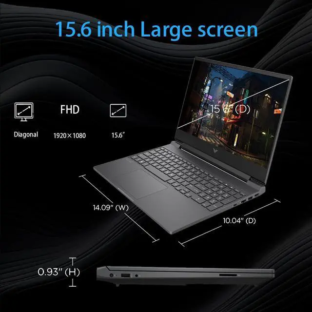 Alt view image 6 of 6 - HP Victus 15 Gaming Laptop, 15.6" FHD 144Hz Display, AMD Ryzen 5 7535HS 6 cores Processor, AMD Radeon RX 6550M, 64GB DDR5 4 TB PCIe SSD, Backlit Keyboard, Windows 11 ,Office 2024 License