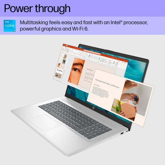 Alt view image 4 of 5 - HP 17 Laptop, 17.3" FHD (1920 x 1080) Display, Intel Core i3-N305 8 Cores Processor, Intel UHD Graphics, 16GB DDR4 2 TB PCIe SSD, Fingerprint Reader, Wi-Fi 6, Windows 11 ,Office 2024 License