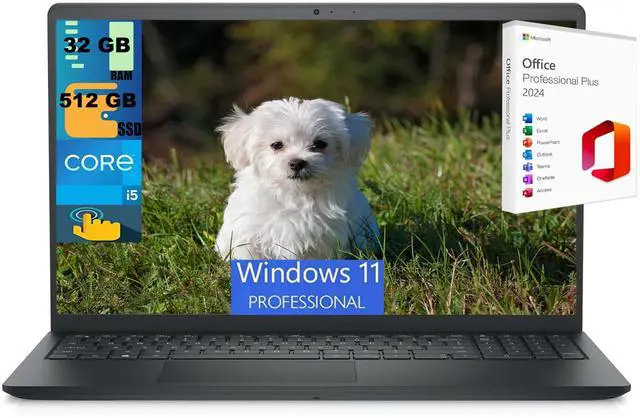 Main image of Dell Inspiron 15 Laptop, 15.6" Full HD Touchscreen, Intel Core i5-1334U 10 cores Processor, Intel UHD Graphics, 32GB DDR4 512GB PCIe SSD, Wi-Fi 5 + Bluetooth, Windows 11 Pro,Office 2024 License