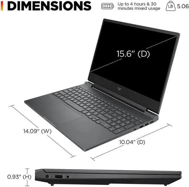 Alt view image 4 of 6 - HP Victus 15 Gaming Laptop, 15.6" FHD 144Hz, Intel Core i5-13420H 8-Core Processor, NVIDIA GeForce RTX 3050 6GB GDDR6, 64GB DDR5 2 TB PCIe SSD, Backlit KB, Windows 11 Pro,Office 2024 License