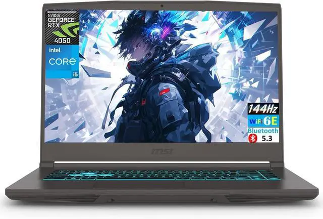 Alt view image 2 of 6 - MSI Thin 15 Gaming Laptop, 15.6" FHD 144Hz, Intel Core i5-13420H 8 cores Processor, NVIDIA GeForce RTX 3050 4 GB, 32GB DDR5 512GB PCIe SSD, Backlit Keyboard, Windows 11 ,Office 2024 License