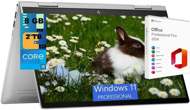 Main image of HP Envy x360 2-in-1 14 Laptop, 14" FHD Touchscreen, Intel Core i5-1335U 10-Core Processor, Intel Iris Xe Graphics, 8GB DDR4 2 TB PCIe SSD, Backlit Kb, FR, Windows 11 Pro ,Office 2024 License
