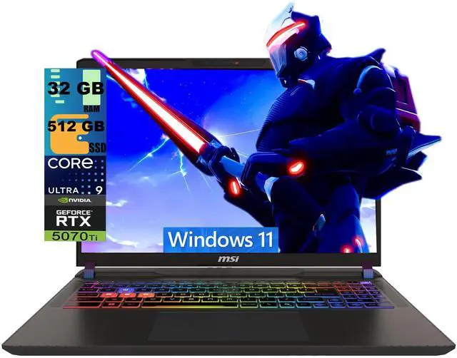 Main image of MSI Vector 16 Gaming Laptop, 16" 240Hz QHD+, Intel Ultra 9- 275HX 24-Cores Processor, NVIDIA GeForce RTX 5070 Ti 12GB GDDR7, 32GB DDR5 512GB PCIe SSD, Wi-Fi 7, Windows 11