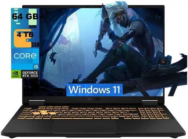 Main image of ASUS TUF F16 Gaming Laptop, 16" FHD+ 165Hz, Intel Core i5-13450HX Processor, NVIDIA GeForce RTX 5050 8GB GDDR6, 64GB DDR5 4 TB PCIe SSD, Wi-Fi 6E, Windows 11