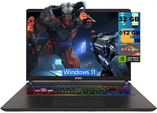 Main image of MSI Crosshair A16 Gaming Laptop, 16" QHD+ 240Hz, AMD Ryzen 9 8940HX 16-Core Processor, NVIDIA GeForce RTX 5060 8 GB GDDR7, 32GB DDR5 512GB PCIe SSD, Wi-Fi 6E, Windows 11