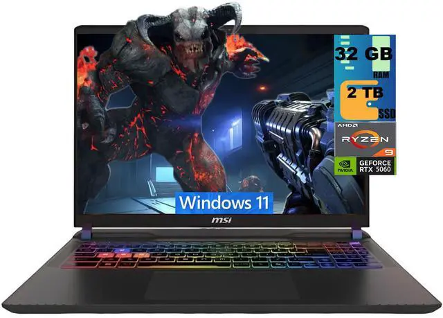 Main image of MSI Crosshair A16 Gaming Laptop, 16" QHD+ 240Hz, AMD Ryzen 9 8940HX 16-Core Processor, NVIDIA GeForce RTX 5060 8 GB GDDR7, 32GB DDR5 2 TB PCIe SSD, Wi-Fi 6E, Windows 11