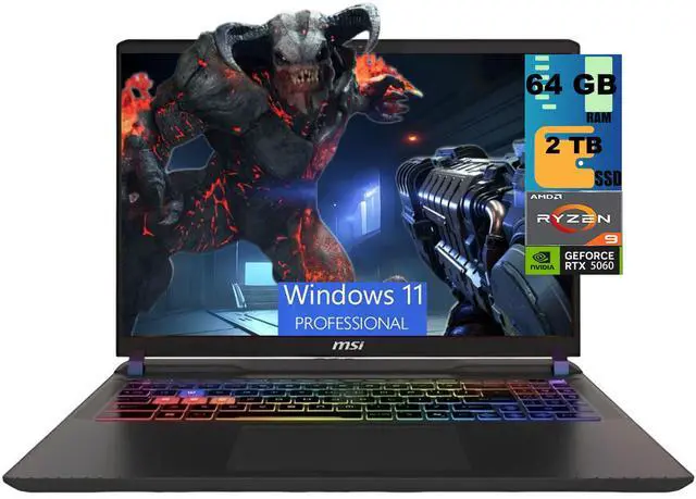 Main image of MSI Crosshair A16 Gaming Laptop, 16" QHD+ 240Hz, AMD Ryzen 9 8940HX 16-Core Processor, NVIDIA GeForce RTX 5060 8 GB GDDR7, 64GB DDR5 2 TB PCIe SSD, Wi-Fi 6E, Windows 11 Pro