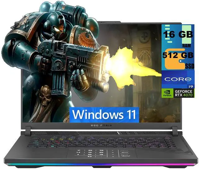 Main image of ASUS ROG Strix G16 Gaming Laptop, 16" QHD 240Hz, Intel Core i9-13980HX 24-Cores Processor, NVIDIA GeForce RTX 4070 12 GB, 16GB DDR5 512GB PCIe SSD, Wi-Fi 6E, Windows 11