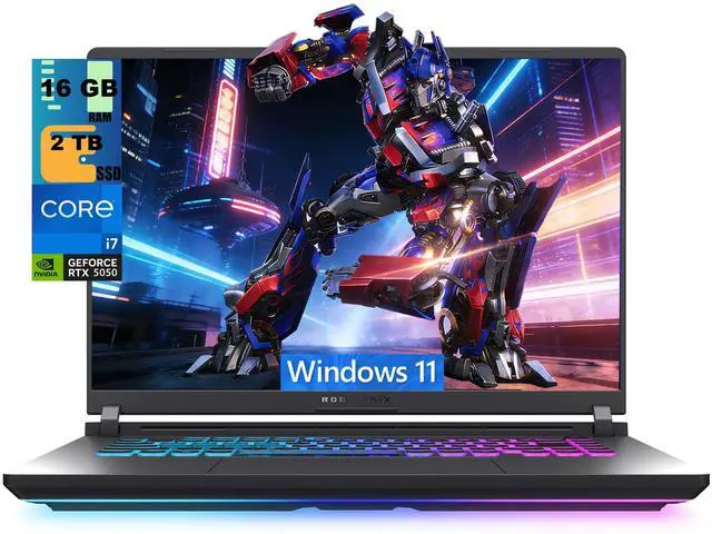 Main image of ASUS ROG Strix G16 Gaming Laptop, 16" FHD+ 165Hz, Intel Core i7-14650HX 16 Cores Processor, NVIDIA GeForce RTX 5050 8GB GDDR7, 16GB DDR5 2 TB PCIe SSD, Wi-Fi 7, Windows 11