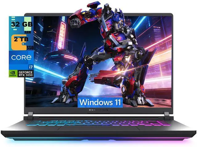 Main image of ASUS ROG Strix G16 Gaming Laptop, 16" FHD+ 165Hz, Intel Core i7-14650HX 16 Cores Processor, NVIDIA GeForce RTX 5050 8GB GDDR7, 32GB DDR5 2 TB PCIe SSD, Wi-Fi 7, Windows 11