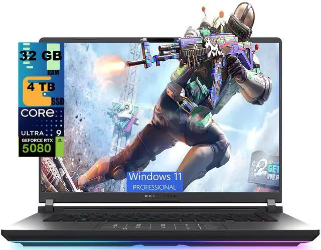 Main image of ASUS ROG Strix G16 Gaming Laptop, 16" WQXGA 2.5K 240Hz, Intel Core Ultra 9 275HX 24 Cores Processor, RTX 5080 Graphics 16GB GDDR7, 32GB DDR5 4 TB PCIe SSD, Windows 11 Pro