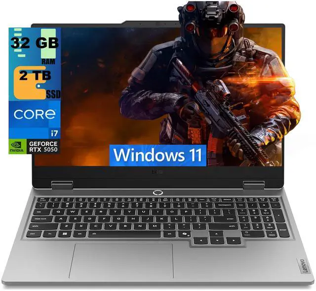 Main image of Lenovo LOQ 15 Gaming Laptop, 15.6" FHD (1920 x 1080) Display, Intel Core i7-13650HX 14-Core Processor, RTX 5050 8GB GDDR7, 32GB DDR5 2 TB PCIe SSD, Wi-Fi 6, Windows 11