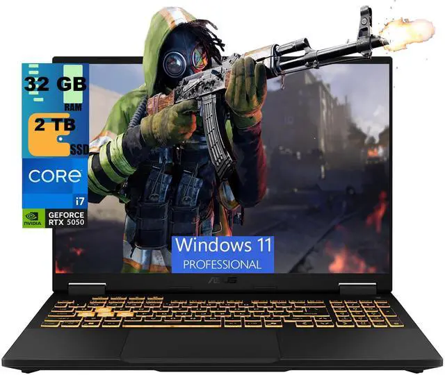 Main image of ASUS TUF F16 Gaming Laptop, 16" FHD+ 165Hz, Intel Core i7 14650HX 16 cores Processor, NVIDIA GeForce RTX 5050 8GB GDDR7, 32GB DDR5 2 TB PCIe SSD, RGB Backlit KB, Windows 11 Pro