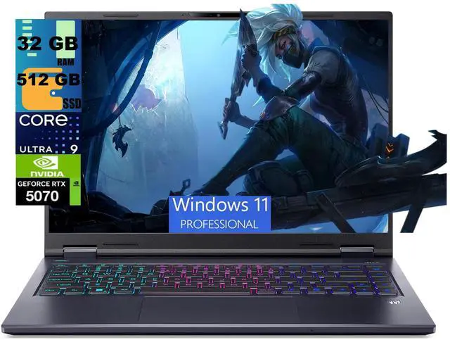 Main image of Acer Predator Helios Neo 14 AI Gaming Laptop, 14.5" WQXGA 165Hz, Intel Core Ultra 9 285H 16-Core processor, RTX 5070 8GB Graphic, 32 GB DDR5 512 PCIe SSD, Windows 11 Pro