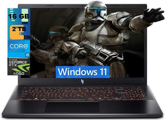Main image of Acer Nitro V 15 Gaming Laptop, 15.6" FHD 165Hz Display, Intel Core i5-13420H 8 cores Processor, RTX 4050 6 GB, 16GB DDR5 2 TB PCIe SSD, Wi-Fi 6 | Backlit KB, Windows 11