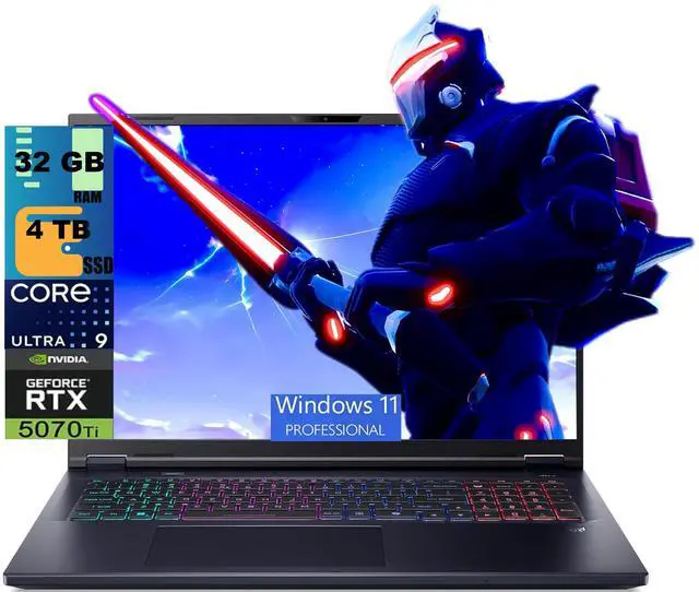 Main image of Acer Predator Helios Neo 18 AI Gaming Laptop, 18" WQXGA 240Hz, Intel Core Ultra 9 275HX 24-Cores Processor, NVIDIA GeForce RTX 5070 Ti 8 GB GDDR7, 32GB DDR5 4 TB PCIe SSD, Wi-Fi 6E, Windows 11 Pro