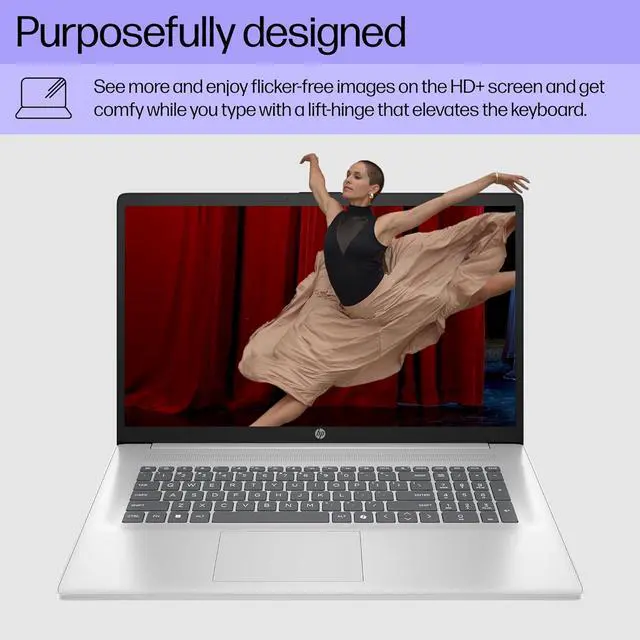 Alt view image 3 of 6 - HP 17 Laptop, 17.3" HD+ Touchscreen, AMD Ryzen 5 7430U 6 cores Processor, AMD Radeon Graphics, 16GB DDR4 512GB PCIe SSD, Wi-Fi 6, Windows 11 Pro