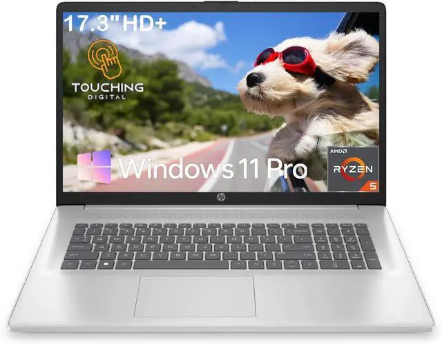 Alt view image 2 of 6 - HP 17 Laptop, 17.3" HD+ Touchscreen, AMD Ryzen 5 7430U 6 cores Processor, AMD Radeon Graphics, 16GB DDR4 512GB PCIe SSD, Wi-Fi 6, Windows 11 Pro