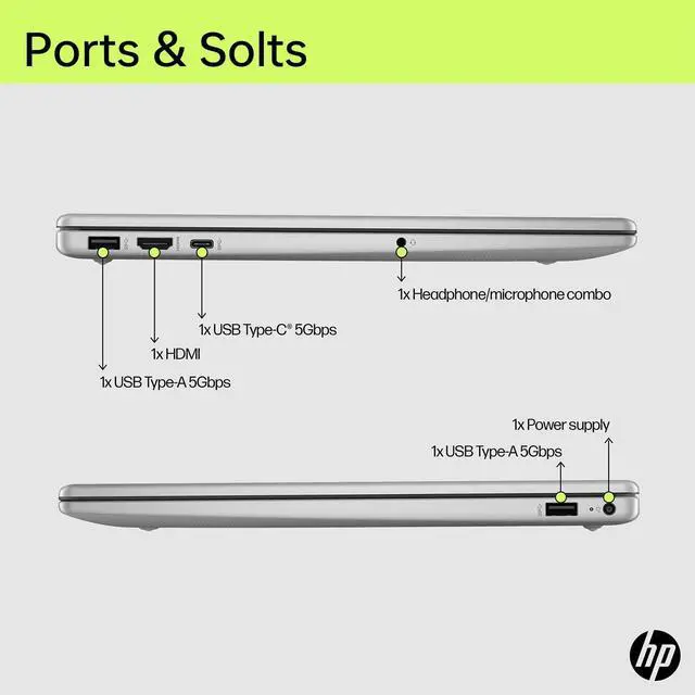 Alt view image 6 of 6 - HP 15 Laptop, 15.6" FHD (1920 x 1080) Touchscreen, AMD Ryzen 7 7730U 8 cores Processor, AMD Radeon Graphics, 32GB DDR4 512GB PCIe SSD, Wi-Fi 6 & Bluetooth, Windows 11