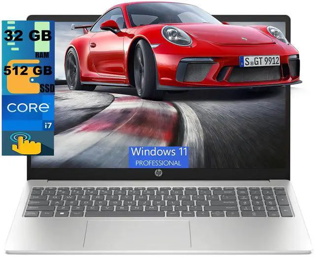 Main image of HP 15 Laptop, 15.6" FHD Touchscreen, Intel Core i7-1355U 10 Cores Processor, Intel Iris Xe Graphics, 32GB DDR5 512GB PCIe SSD, WiFi6, Windows 11 Pro