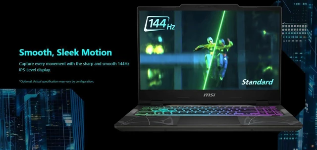 Alt view image 5 of 6 - MSI Cyborg 15 Gaming Laptop, 15.6" FHD 144Hz, Intel 10-core 7 240H Processor, NVIDIA GeForce RTX 5070 8GB GDDR7, 32GB DDR5 4 TB PCIe SSD, 4-Zone RGB Backlit, Windows 11 Pro