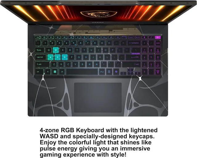 Alt view image 4 of 6 - MSI Cyborg 15 Gaming Laptop, 15.6" FHD 144Hz, Intel 10-core 7 240H Processor, NVIDIA GeForce RTX 5070 8GB GDDR7, 32GB DDR5 4 TB PCIe SSD, 4-Zone RGB Backlit, Windows 11 Pro