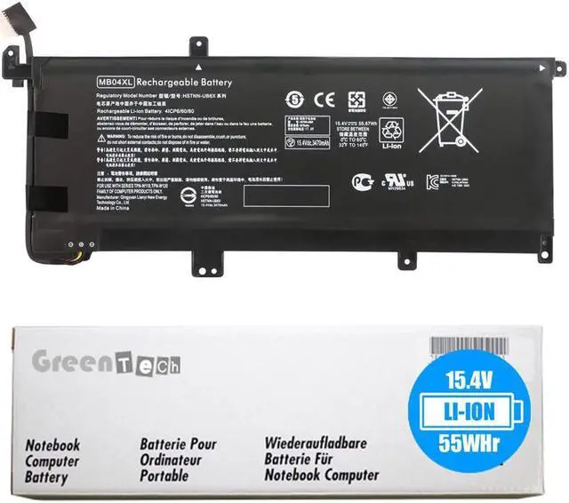 Main image of GreenTech MB04XL 844204-855 Replacement Battery for HP Envy X360 15-AQ Envy X360 M6-AQ - GreenTech 15.4V 55.67WHr 4 Cell Battery 844204-850 843538-541 HSTNN-UB6X MB04055XL