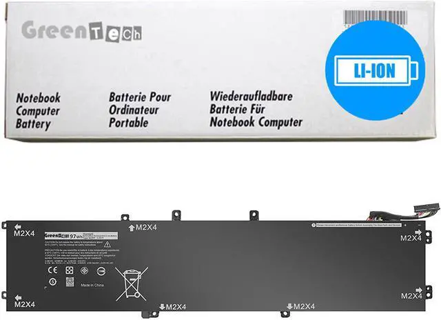 Main image of GreenTech 6GTPY Replacement Battery for Dell XPS 9560, XPS 9570, Precision 5520, 5530, 5540 - GreenTech 11.4V 97Whr 6 Cell Battery GPM03 5XJ28 06GTPY