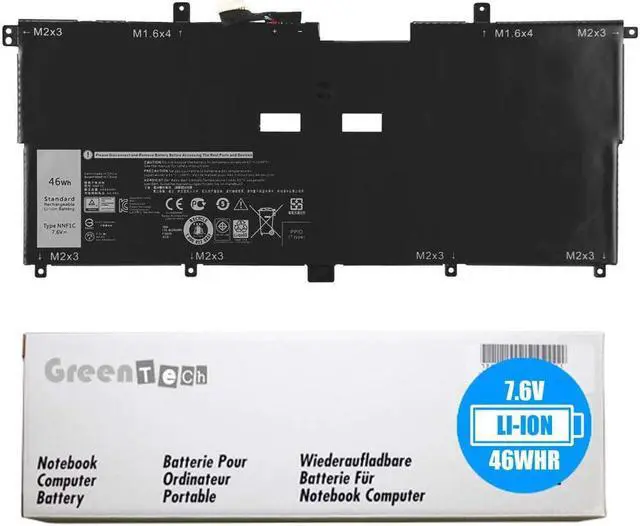 Main image of GreenTech NNF1C Replacement Battery for Dell XPS 9365 2-in-1, Dell XPS 13 9365 - GreenTech 7.6V 46Whr 4 Cell Battery HMPFH 0HMPFH