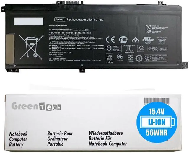 Main image of GreenTech SA04XL Replacement Battery for HP Envy X360 15-DR, Envy X360 15-DS Series - GreenTech 15.4V 56Whr 4 Cell Battery L43267-005 L43248-541 HSTNN-UB7U N55629-005