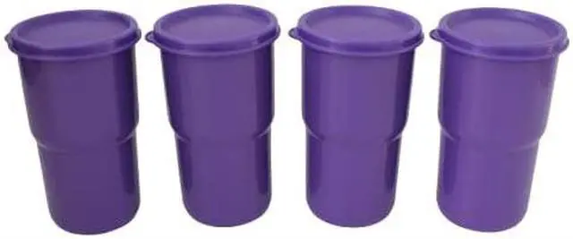 Main image of Tupperware Tabletop Stacking Tumbler 12oz 350ml Set of 4 Grape Fizz Purple