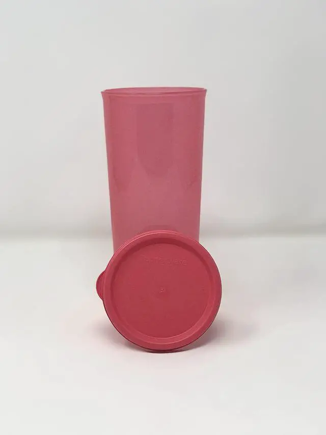 Alt view image 4 of 5 - Tupperware 16 ounces Tumblers set of four with lids same color - Emberglow