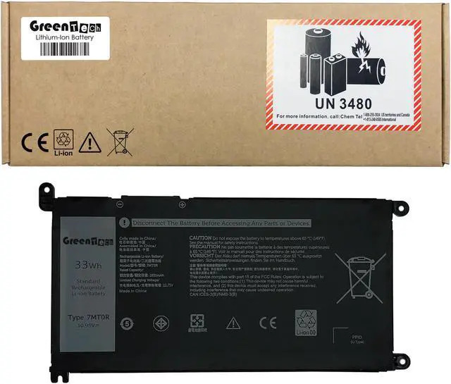 Main image of GREENTECH 7MT0R BATTERY FOR DELL CHROMEBOOK 3100 3400 5488 5493 5593 33WHR DN33X 10.95V 33WHR
