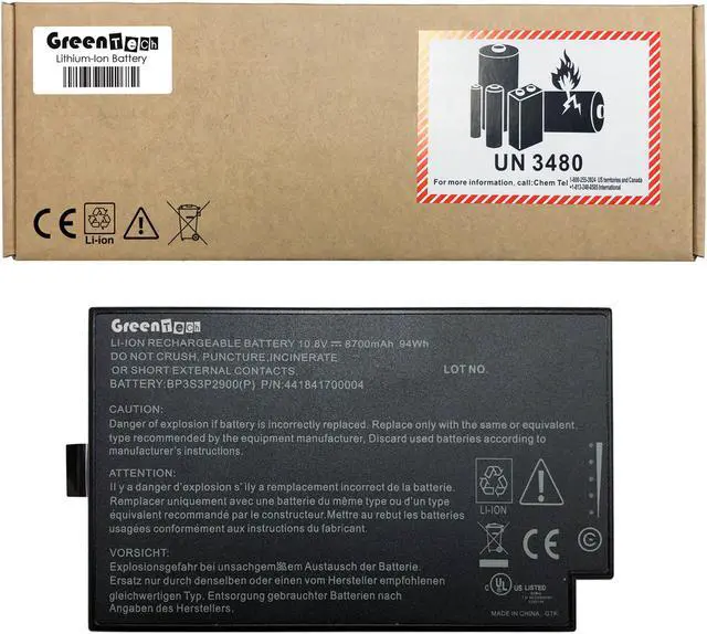 Main image of GREENTECH GBM9X1 BATTERY GETAC B300 B300X 10.8V 94WHR BP3S3P2900(P) 441841700004 BP3S3P2900-2 441831700026