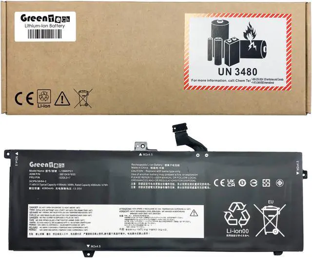 Main image of GREENTECH 02DL019 L18C6PD1 BATTERY FOR THINKPAD X395 X390 X13 48WHR 5B10W13924 SB10K97655 L18M6PD1 SB10T83168 02DL020