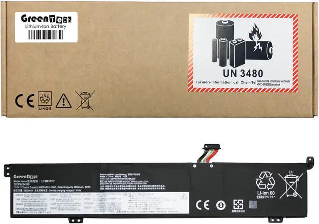 Main image of GREENTECH L19M3PF7 BATTERY FOR LENOVO IDEAPAD GAMING 3-15IMH05 CREATOR 5-15IMH05 11.4V 45WHR SB10W89840 L19D3PF4 L19L3PF3 5B10W89841