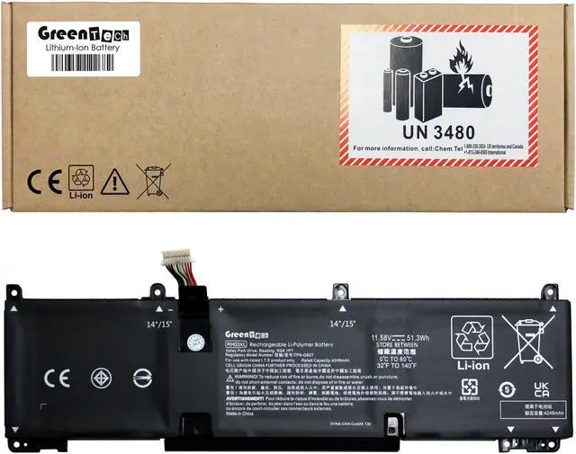 Main image of GREENTECH M73472-005 BATTERY FOR HP ELITEBOOK 630 640 645 650 G9 G10, PROBOOK 440 450 G9 G10 51.3WHR RH03XL M64307-171 M64307-2C1