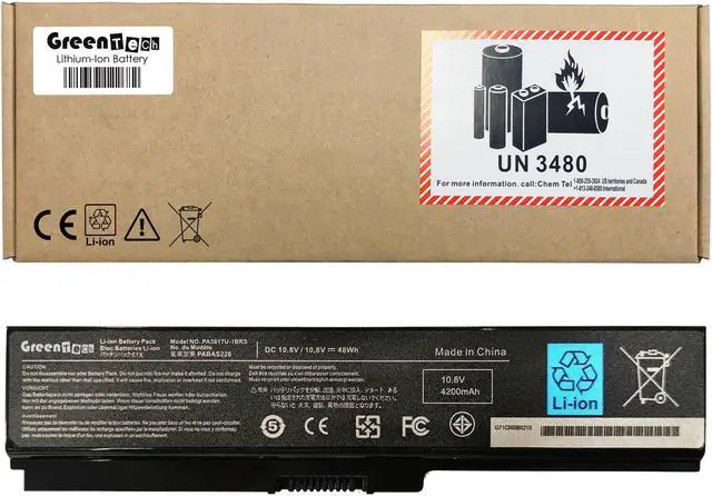 Main image of GREENTECH PA3817U-1BRS BATTERY FOR TOSHIBA SATELLITE A665 C675 L640 L675 M645 P745 P750 48WHR PA3818U-1BRS PABAS227 PABAS228