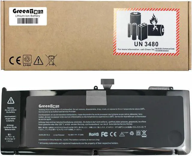 Main image of GREENTECH A1321 BATTERY FOR MACBOOK PRO 15 A1286 MID 2009 2010 10.95V 78WH MB985LL/A MB986LL/A