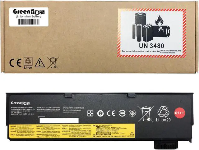 Main image of GREENTECH 4X50M08812 01AV427 BATTERY FOR THINKPAD T470 T480 T570 T580 P51s P52s 72WHR 61++ SB10K97584 SB10K97585 01AV492