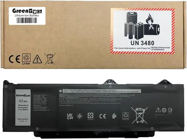 Main image of GREENTECH GRWKG BATTERY FOR DELL LATITUDE 3340 3440 3540 5340 PRECISION 3580 42WH 02HHX V7TFX HM1H5 6CVCT