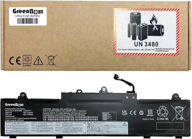 Main image of GREENTECH L23M3P71 BATTERY FOR LENOVO THINKPAD L14 GEN 5 L16 GEN 1 11.31V 57WH L23D3P72 SB11H56297 L23L3P71 SB11H56298 5B11H56397 5B11H56398 L23D3P71
